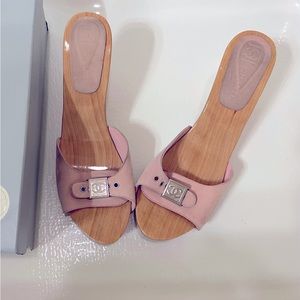 Women's Pink Chanel slip on vintage style sandals size 42 (US 11)